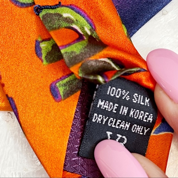 Cirque Du Soleil Orange Blue 1987 Premiere Mens Silk Tie Colorful - Picture 13 of 13